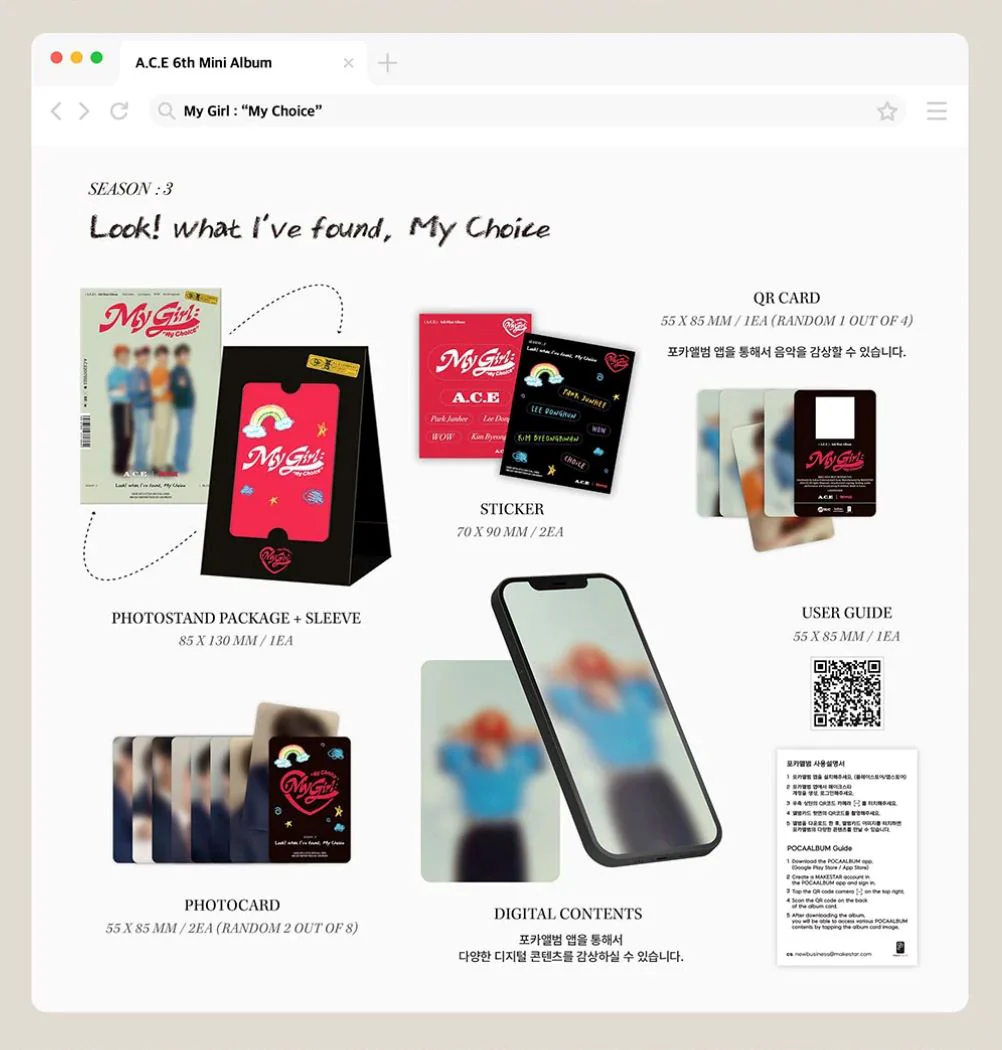 A.C.E - MY GIRL : “MY CHOICE” (6TH MINI ALBUM) POCA ALBUM - Image 5