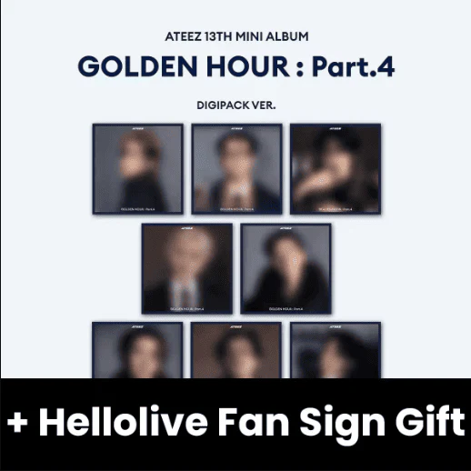 ATEEZ - GOLDEN HOUR : PART.4 (DIGIPACK VER.) + Hellolive Fan Sign Gift