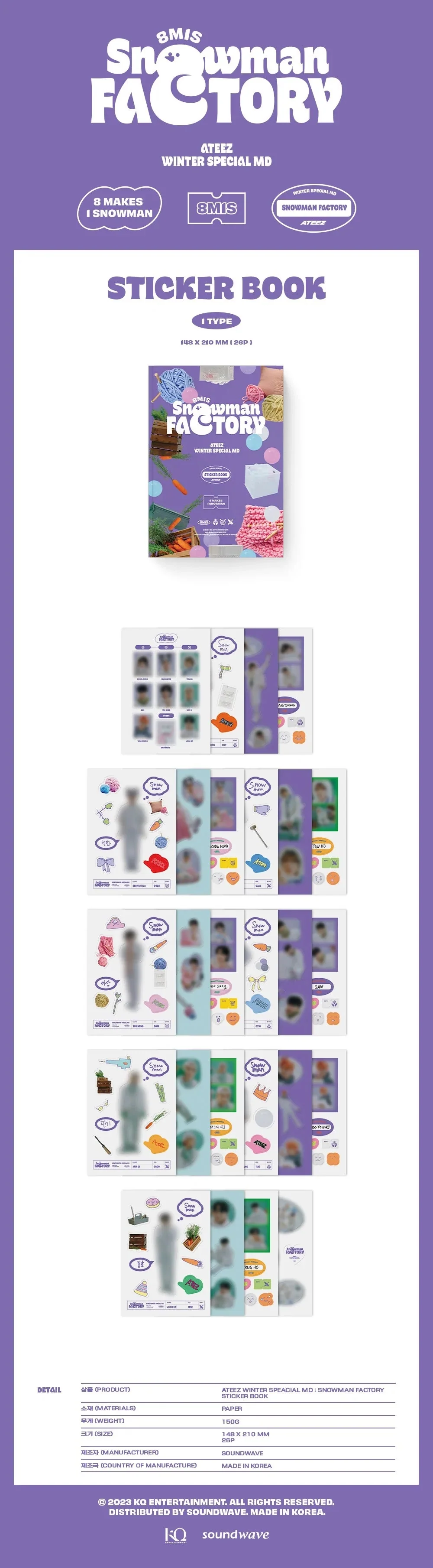 ATEEZ - [SNOWMAN FACTORY] MD [STICKER BOOK] - Image 2