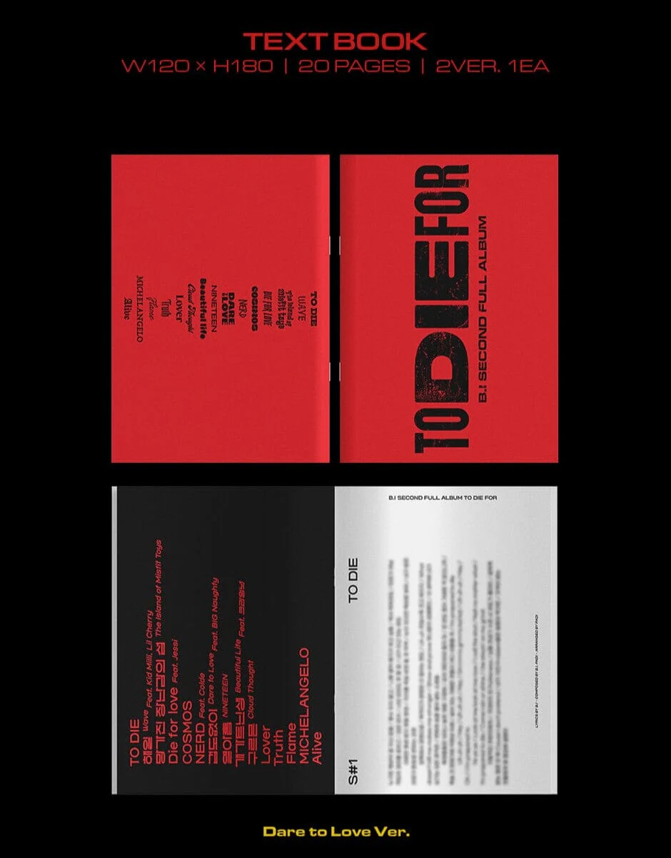B.I - TO DIE FOR (2nd Full Album) - Image 4