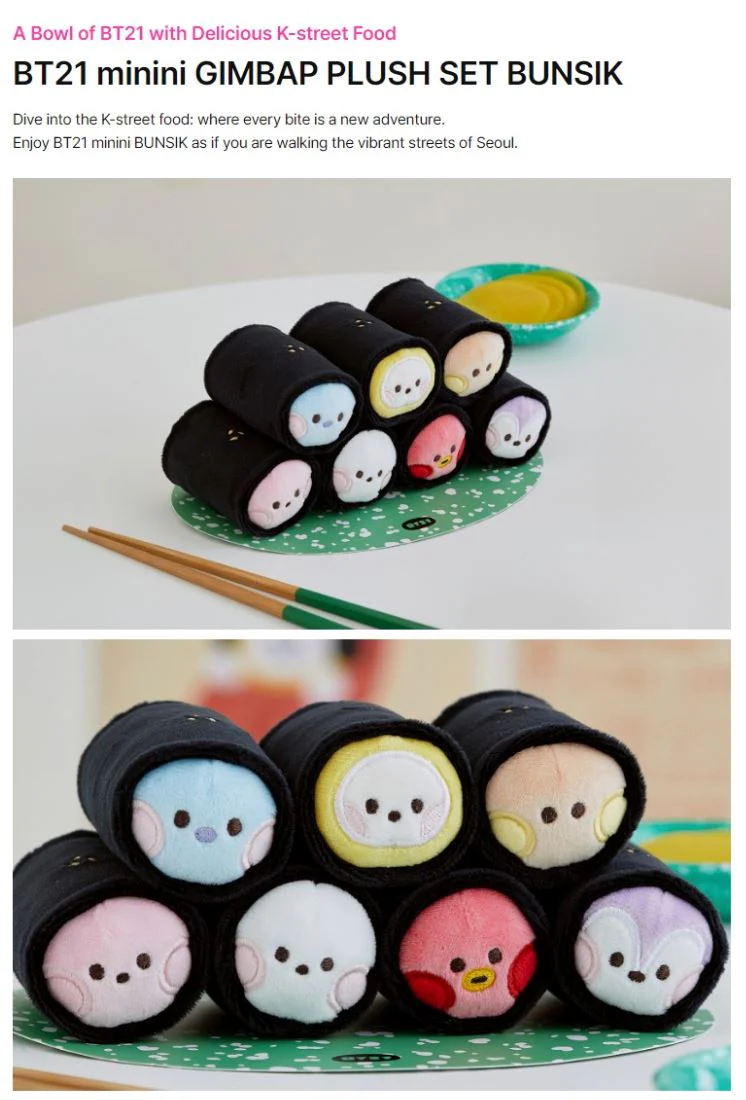 BT21 - MININI GIMBAP PLUSH SET BUNSIK - Image 2