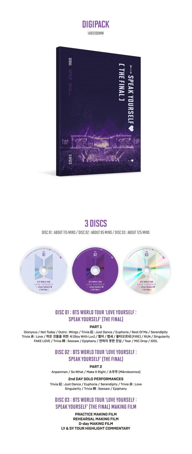BTS - LOVE YOURSELF SPEAK YOURSELF THE FINAL (DVD) - Image 3