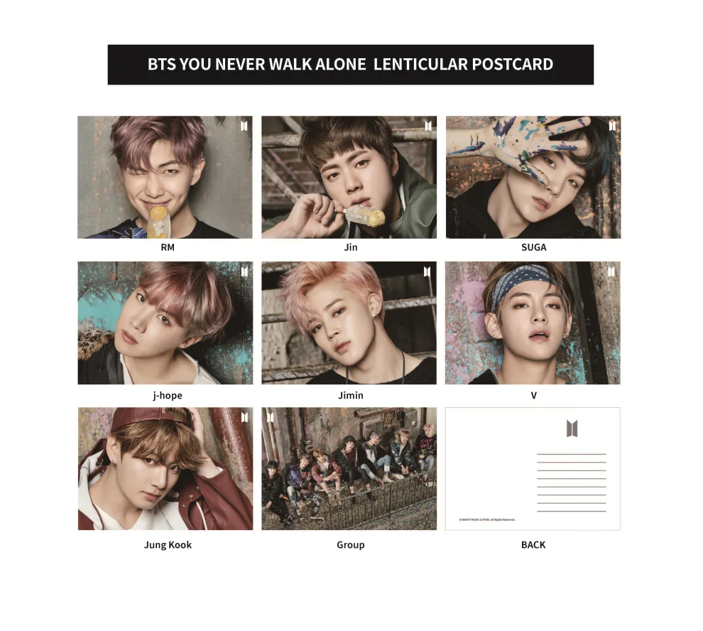 BTS - LENTICULAR POSTCARD (YOU NEVER WALK ALONE & WINGS) - Image 5