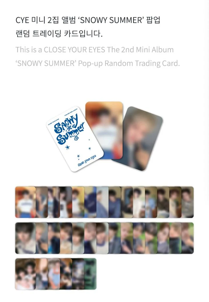 CLOSE YOUR EYES - RANDOM TRADING CARD (SNOWY SUMMER) - Image 3