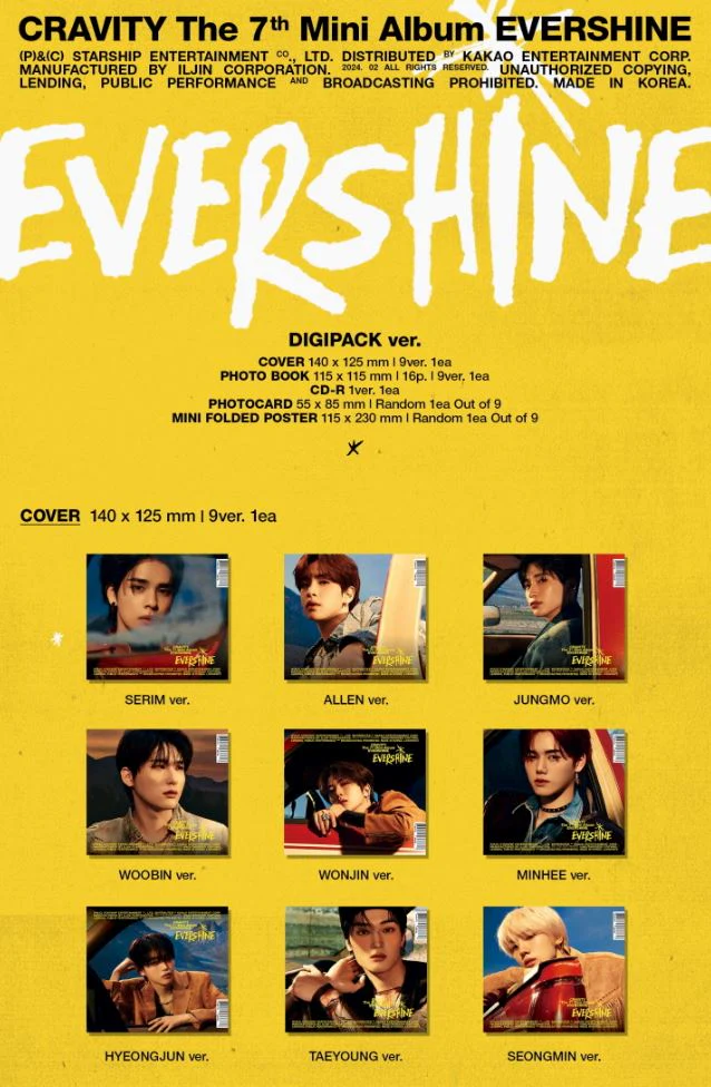CRAVITY - EVERSHINE (THE 7TH MINI ALBUM) DIGIPACK VER. - Image 2