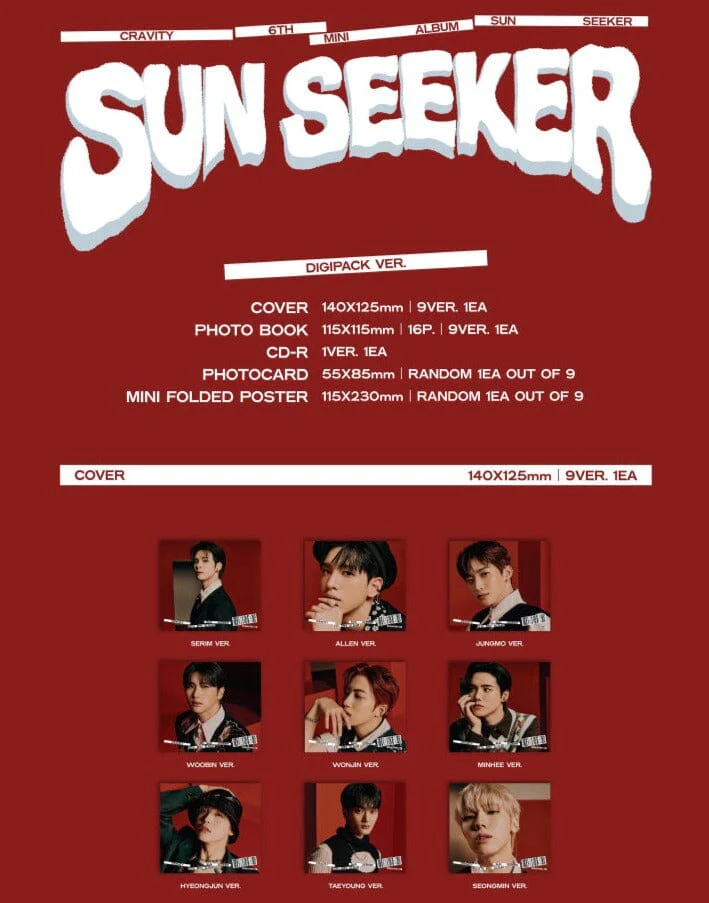CRAVITY - SUN SEEKER (6TH MINI ALBUM) DIGIPACK VER. - Image 2