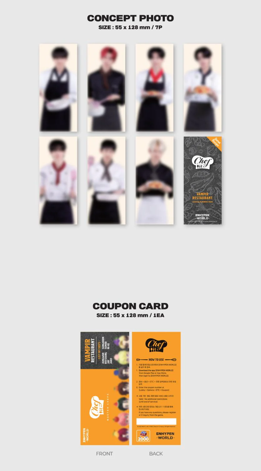 ENHYPEN - WORLD COUPON CARD COLLECTION (CHEF BASIC VER.) - Image 4