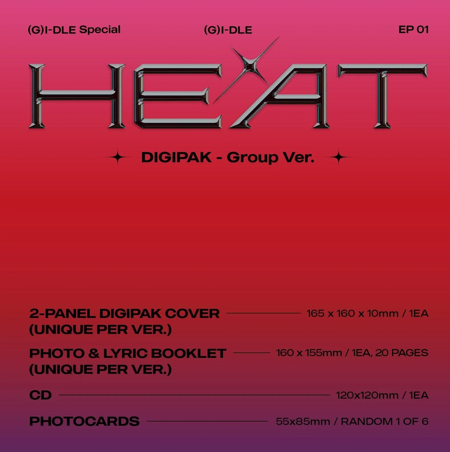 (G)I-DLE - HEAT (SPECIAL ALBUM) DIGIPAK GROUP VER. - Image 2