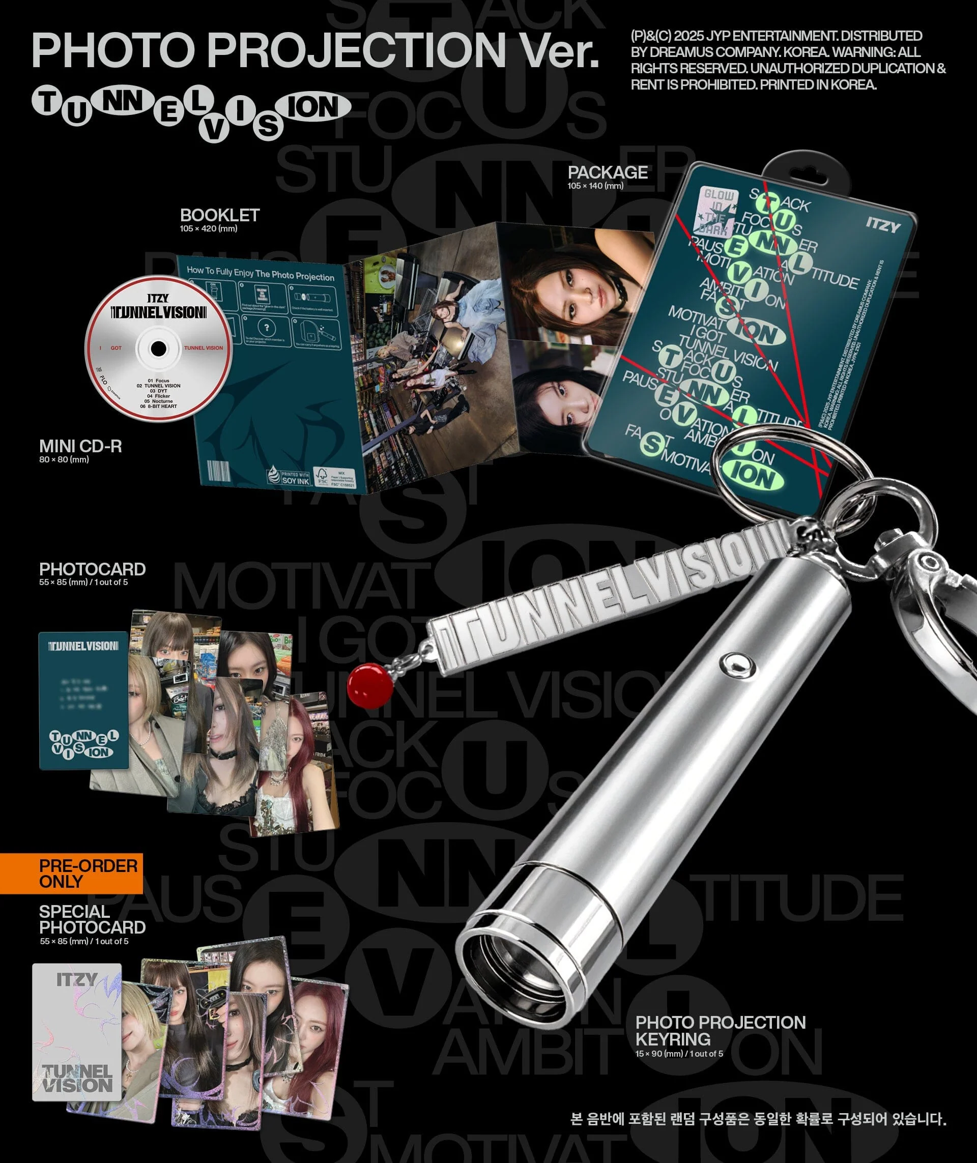 ITZY - TUNNEL VISION (PHOTO PROJECTION VER.) + FANS SHOP Photocard - Image 3