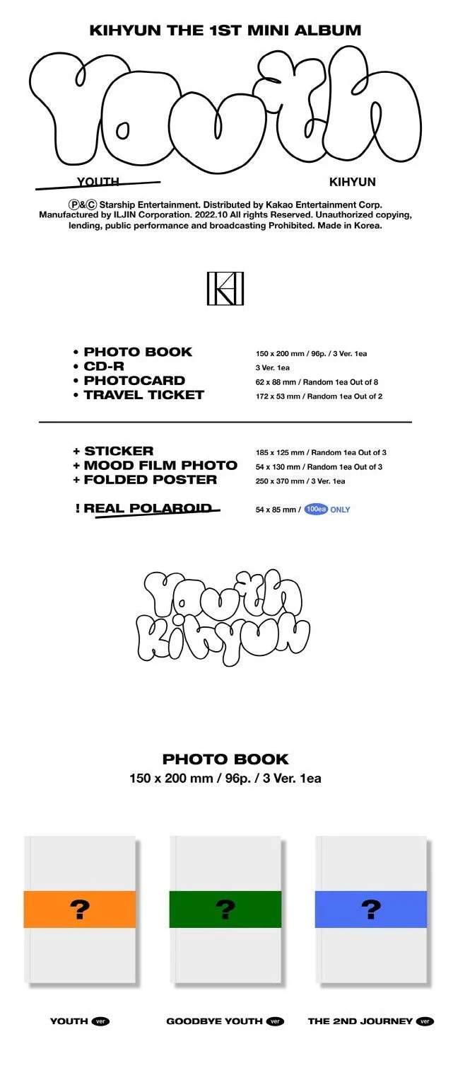 KIHYUN - [YOUTH] (1st Mini Album) - Image 2