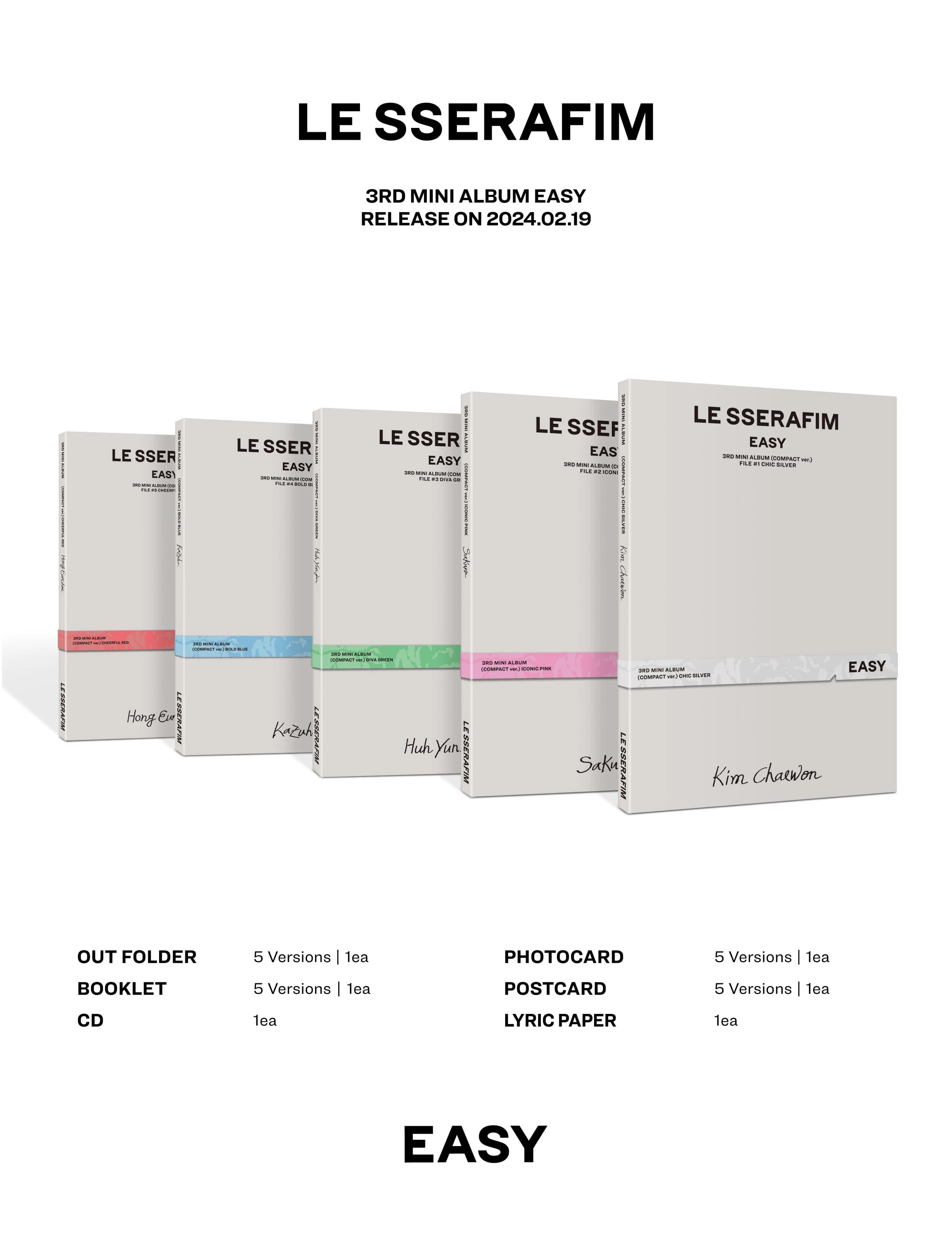 LE SSERAFIM - EASY (3RD MINI ALBUM) COMPACT VER. - Image 2