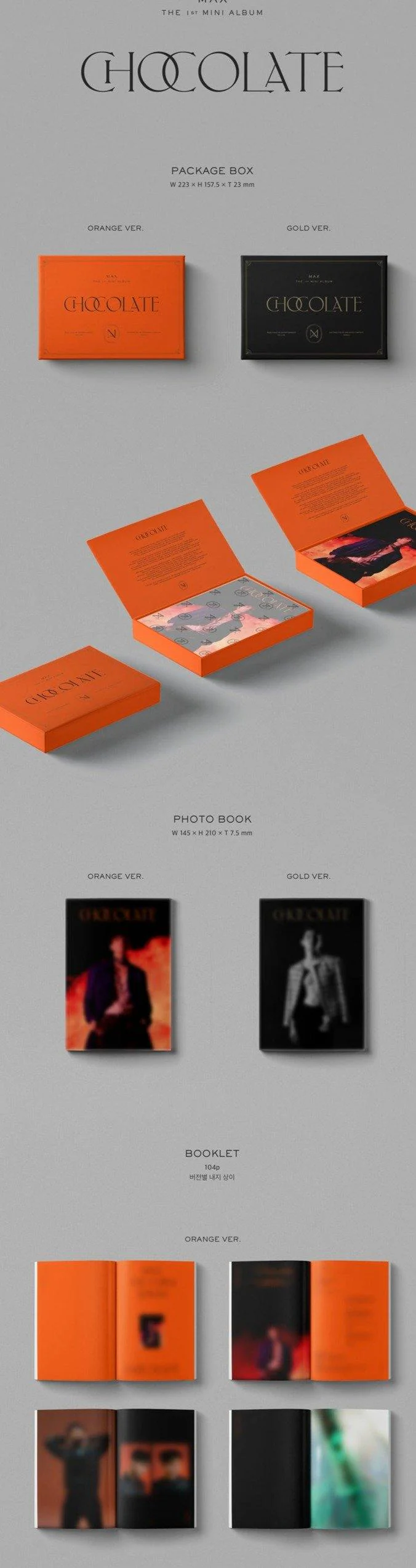 Max Chang Min - 1st Mini [Chocolate] (Orange / Gold ver.) - Image 2