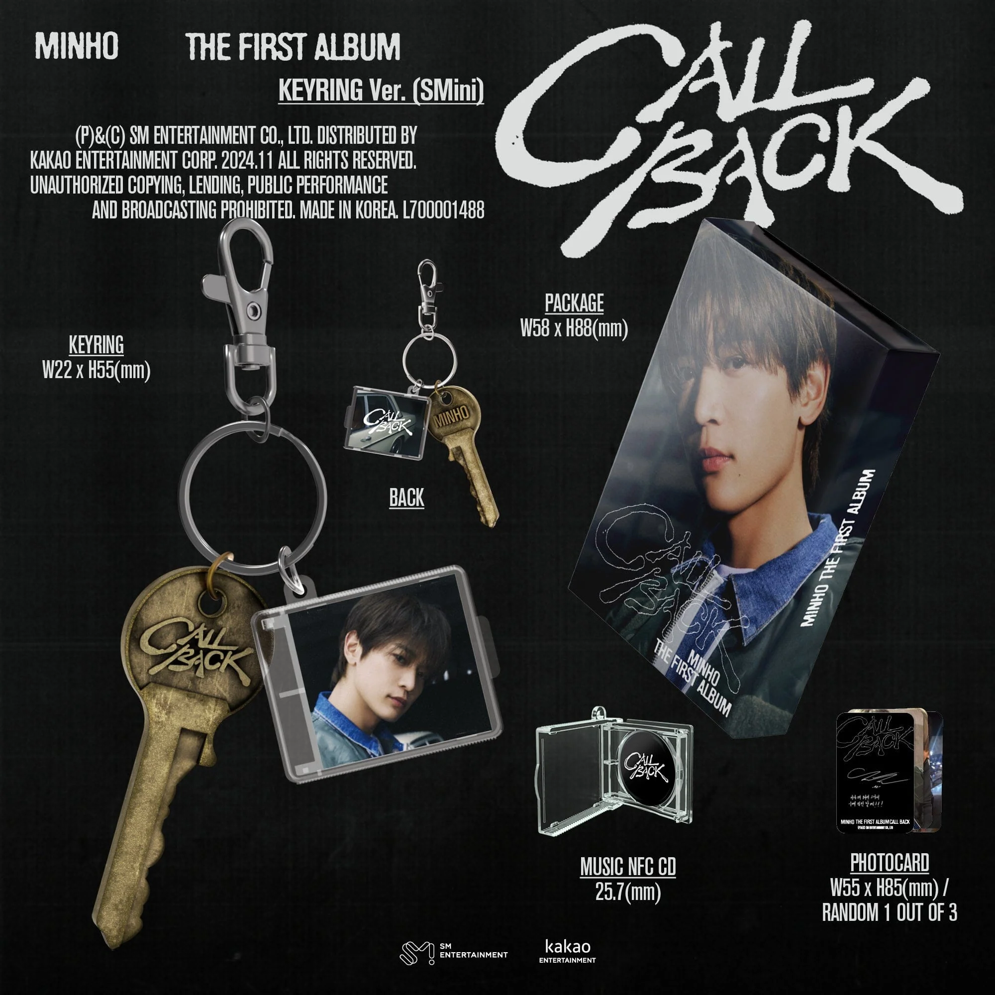 MINHO (SHINEE) - CALL BACK (KEYRING VER.) (SMINI VER.) - Image 2