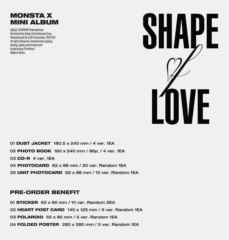 MONSTA X - [SHAPE OF LOVE] (11th Mini Album) - Image 2