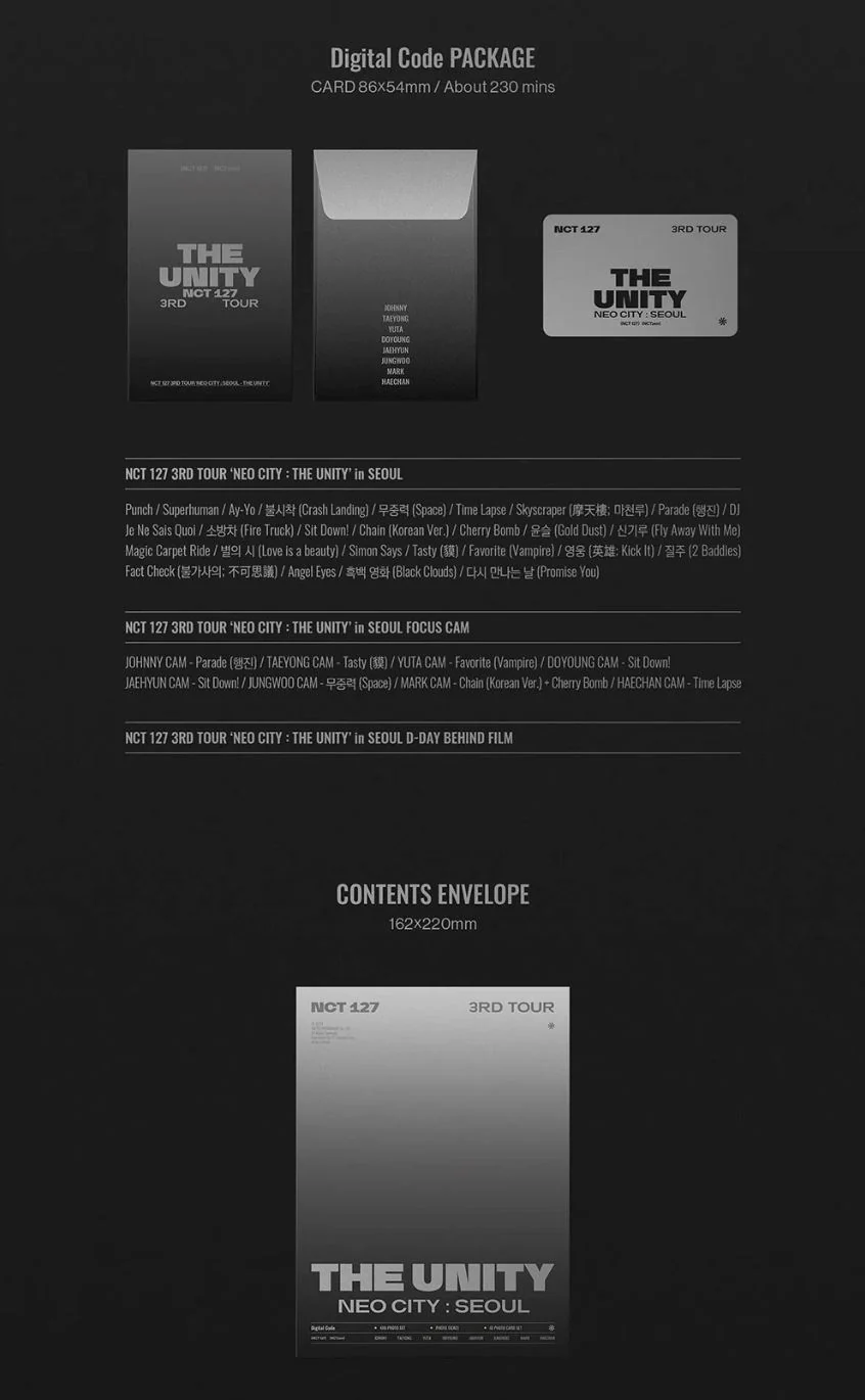 NCT 127 - 3RD TOUR 'THE UNITY' NEO CITY : SEOUL (DVD/ BLU-RAY/ DIGITAL CODE) - Image 16