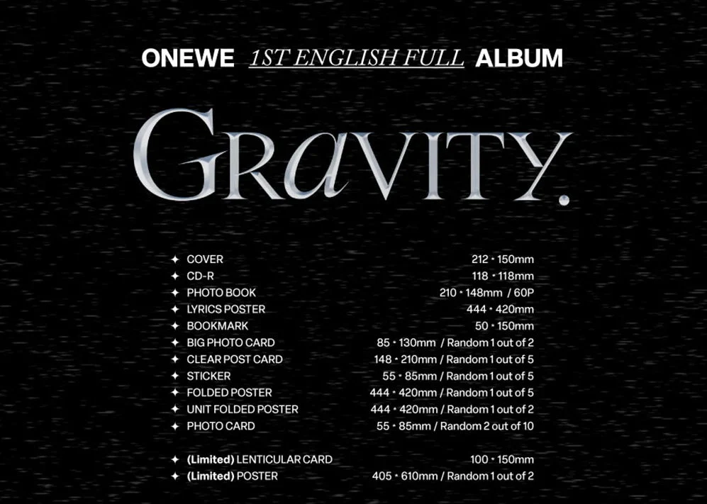 ONEWE - GRAVITY (1ST ENGLISH FULL ALBUM) - Image 2