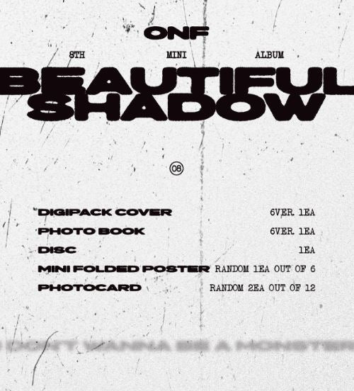 ONF - BEAUTIFUL SHADOW (8TH MINI ALBUM) DIGIPACK VER. - Image 2