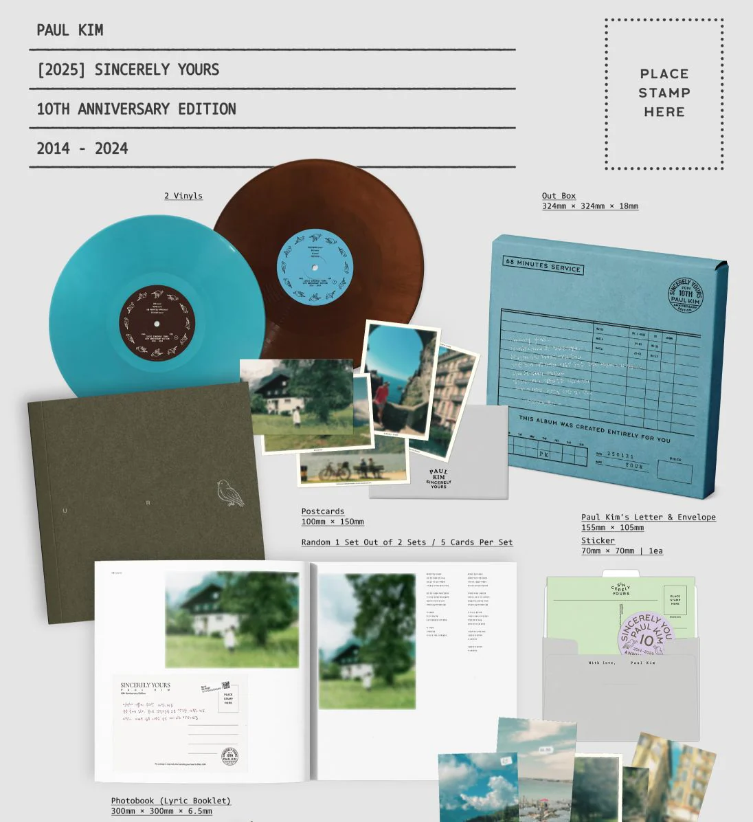 PAUL KIM - [2025] SINCERELY YOURS (10TH ANNIVERSARY EDITION 2014-2024) (2LP) - Image 2
