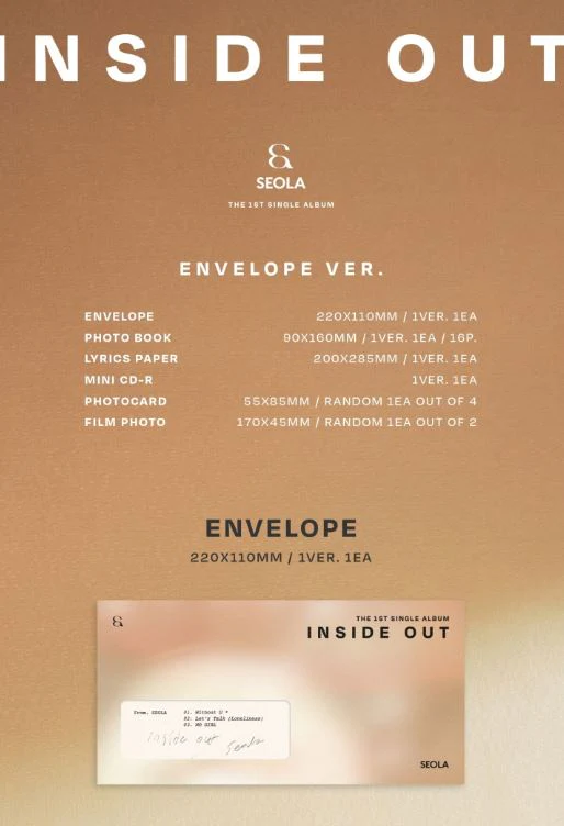SEOLA (WJSN) - INSIDE OUT (THE 1ST SINGLE ALBUM) ENVELOPE VER. - Image 2