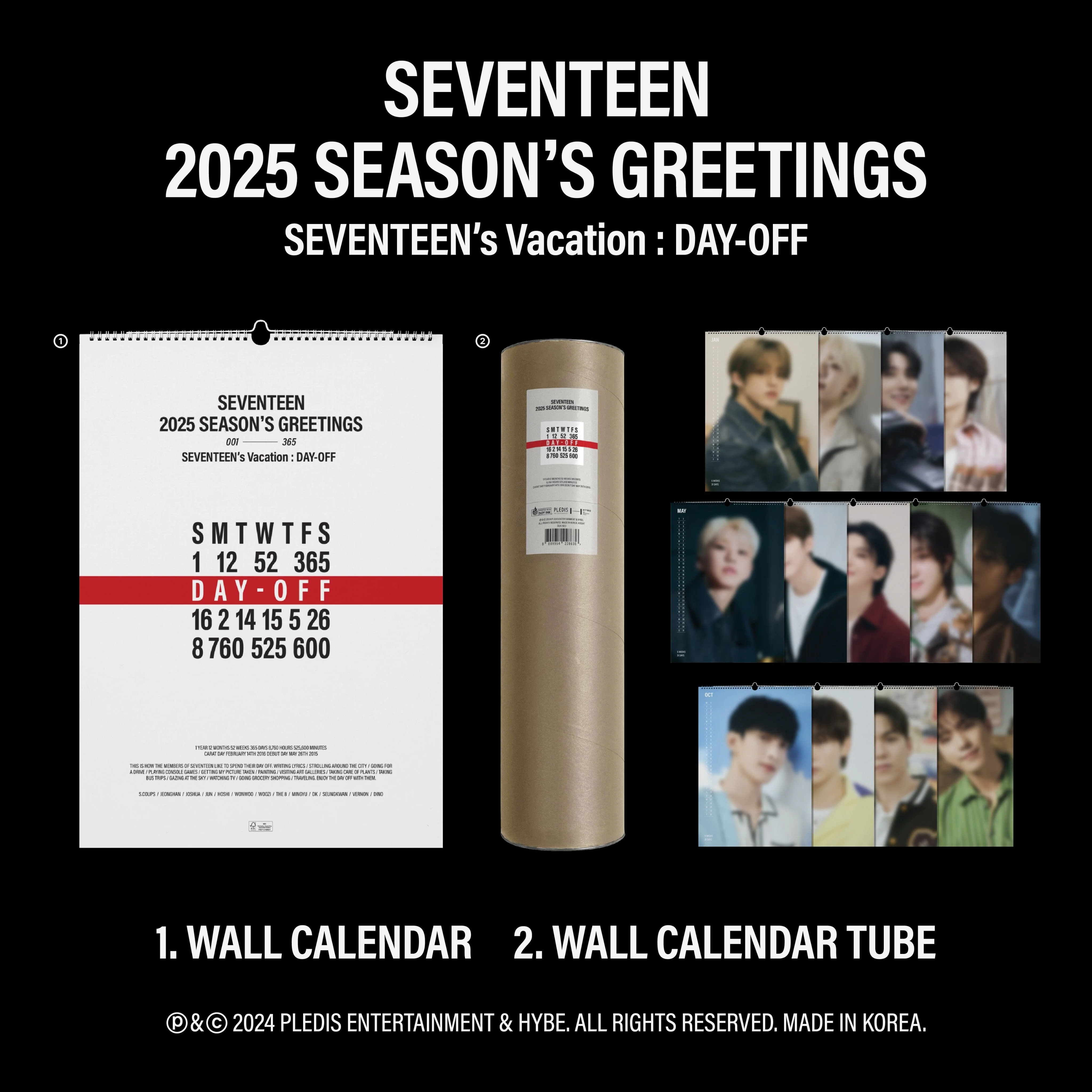 SEVENTEEN - 2025 WALL CALENDAR (SEVENTEEN'S VACATION : DAY-OFF) - Image 2