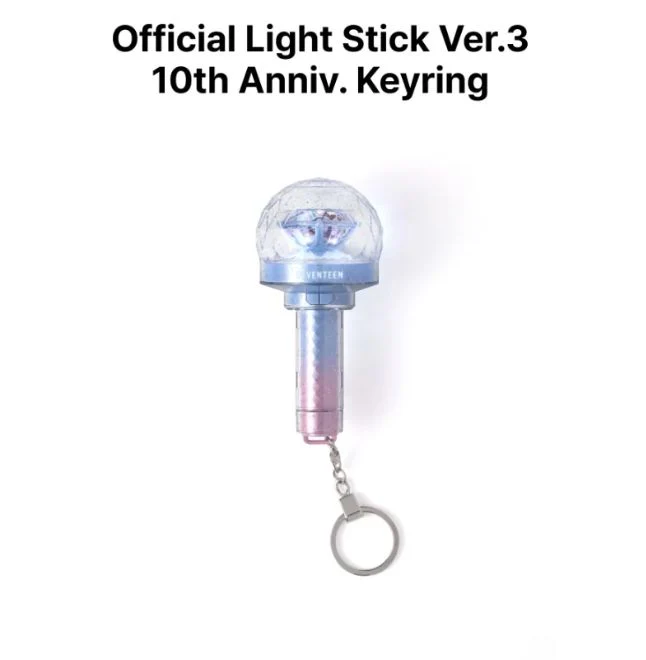 SEVENTEEN - OFFICIAL LIGHT STICK VER.3 10TH ANNIV. KEYRING (NEW_ 2025 WORLD TOUR IN INCHEON OFFICIAL MD) - Image 2