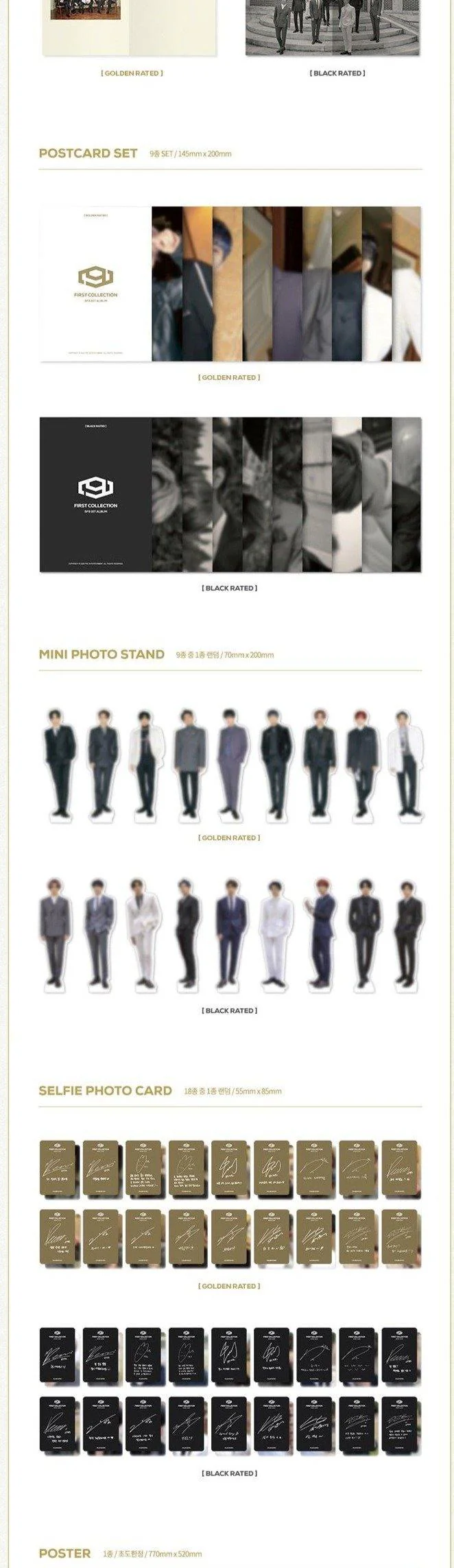 SF9 - Vol.1 [FIRST COLLECTION] (A:Golden / B: Black Ver.) - Image 3
