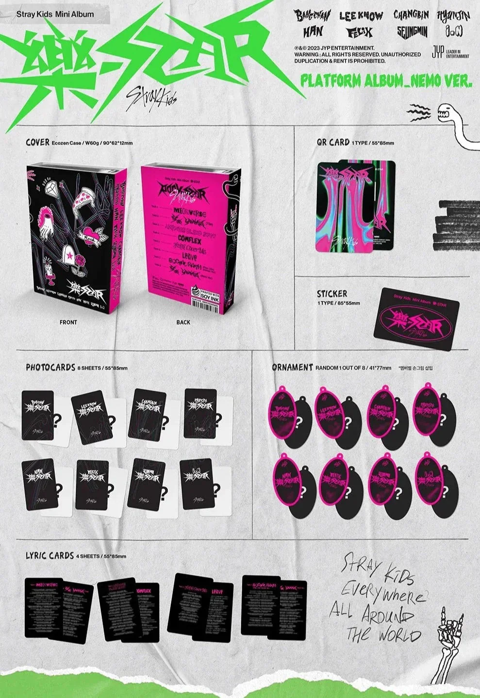 Stray Kids - ROCK-STAR (樂-STAR) PLATFORM ALBUM NEMO VER. + JYP Polaroid - Image 3