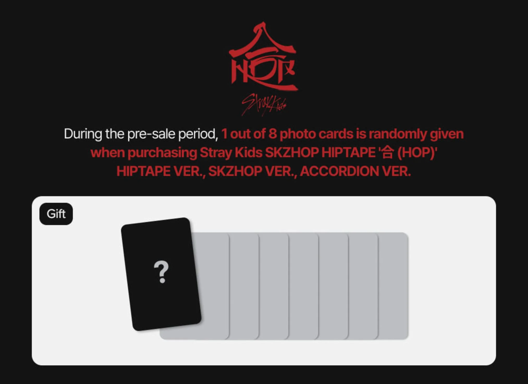 STRAY KIDS - SKZHOP HIPTAPE ‘合 (HOP)’ (SKZHOP VER.) + JYP SHOP Photocard - Image 2