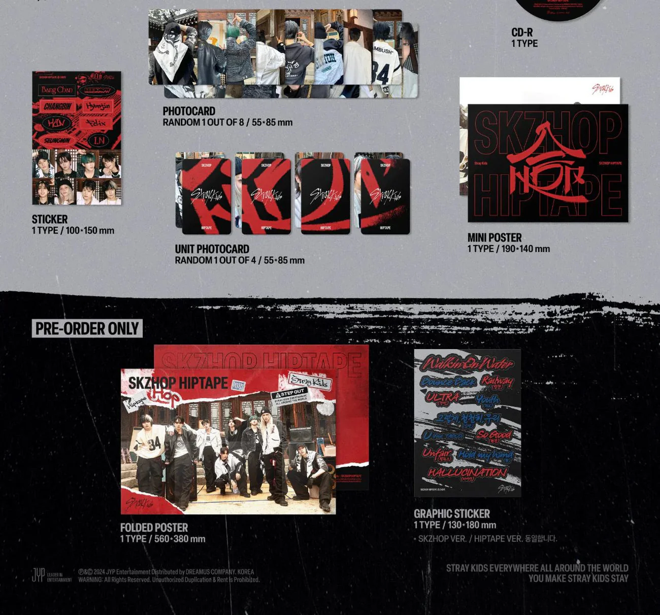 STRAY KIDS - SKZHOP HIPTAPE ‘合 (HOP)’ (SKZHOP VER.) + JYP Pop-Up Lucky Draw Photocard - Image 4