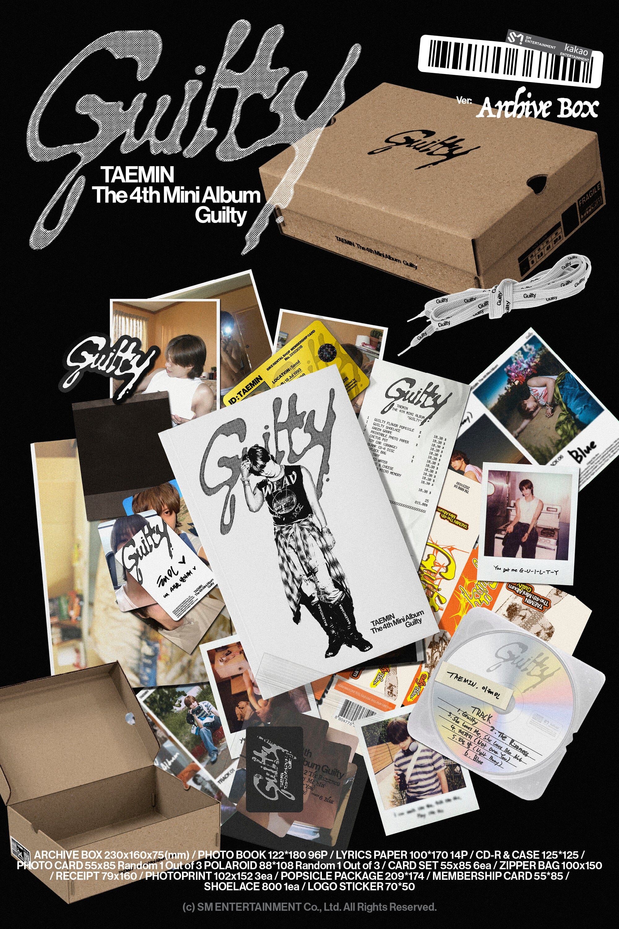 TAEMIN (SHINee) - GUILTY (4TH MINI ALBUM) ARCHIVE BOX VER. - Image 2