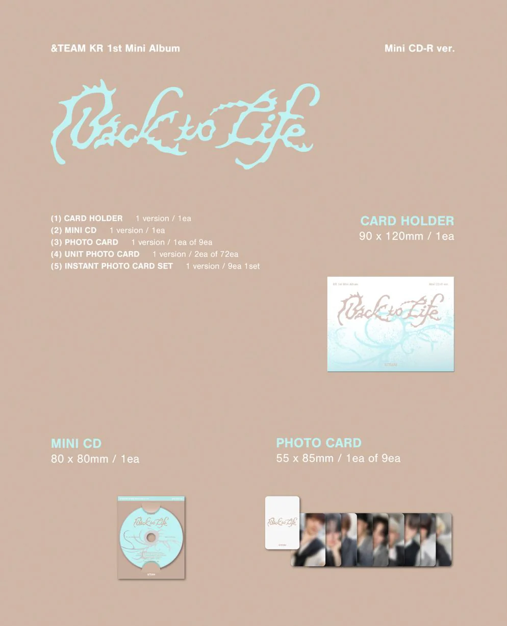 &TEAM - BACK TO LIFE (1ST KOREAN MINI ALBUM) (PHOTOCARD BOX) (MINI CD VER.) - Image 2