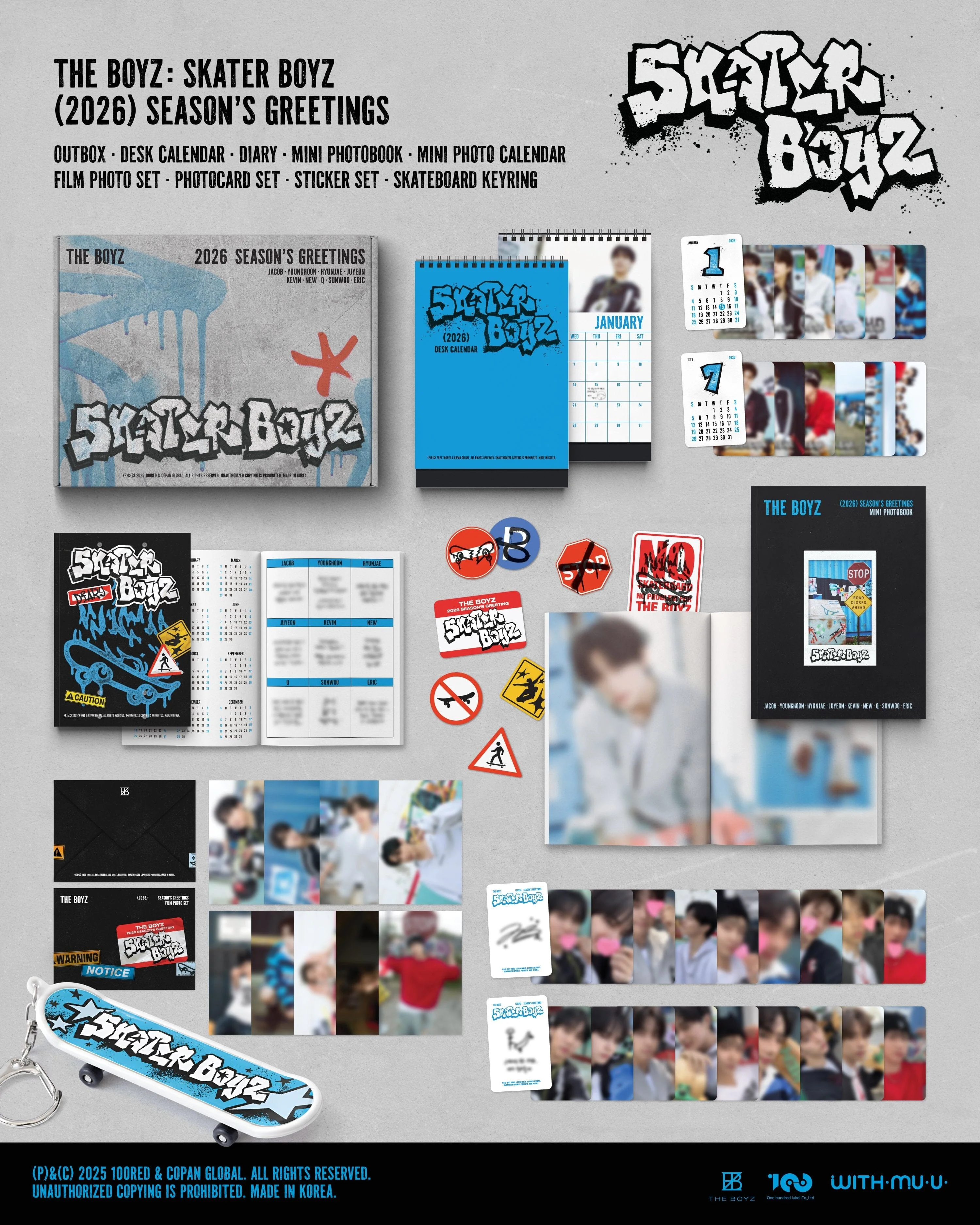 THE BOYZ - 2026 SEASON'S GREETINGS (SKATER BOYZ) + Extra Photocard - Image 3
