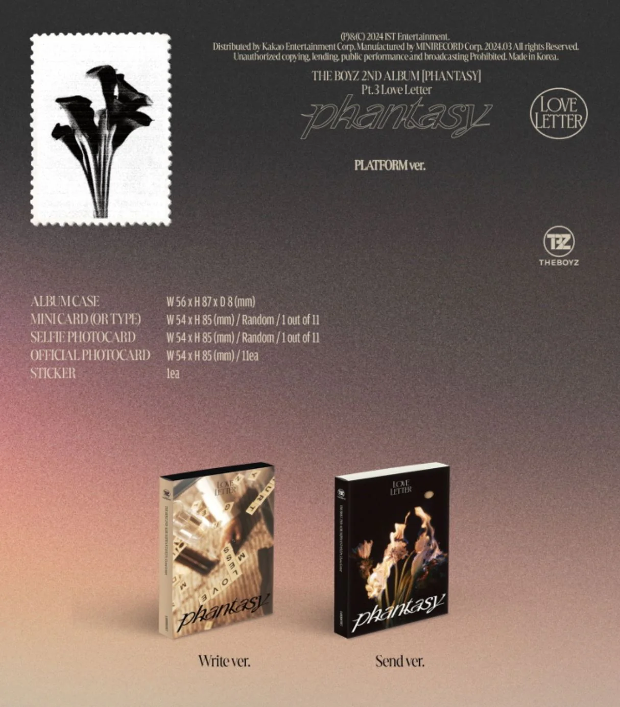THE BOYZ - PHANTASY PT.3 "LOVE LETTER" PLATFORM VER. - Image 2