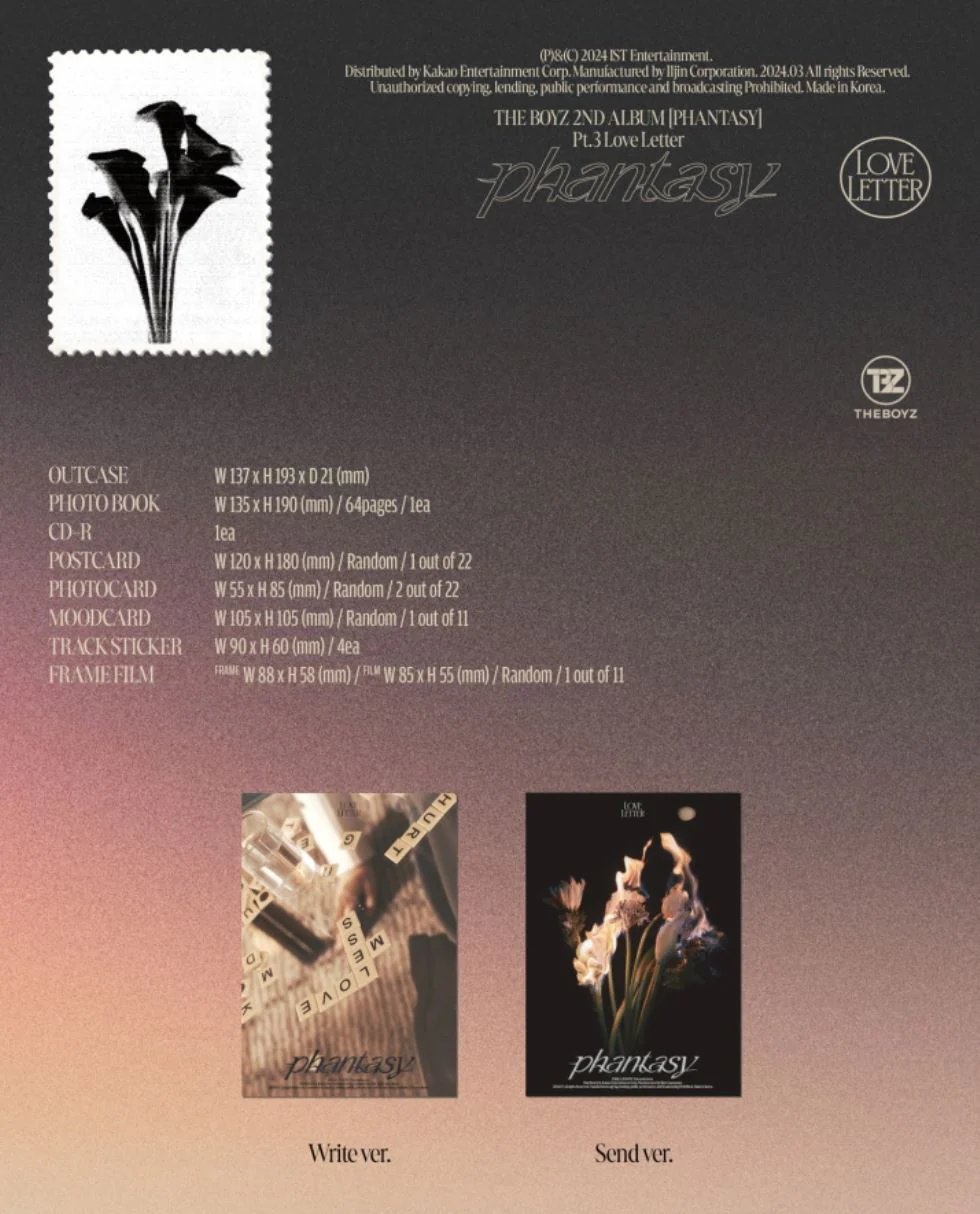 THE BOYZ - PHANTASY PT.3 "LOVE LETTER" STANDARD VER. - Image 2