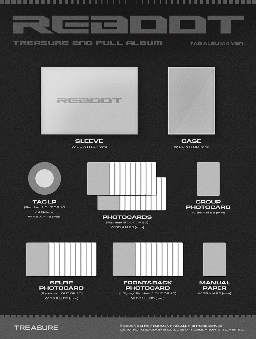 TREASURE - REBOOT (2ND FULL ALBUM) YG TAG ALBUM - Image 2