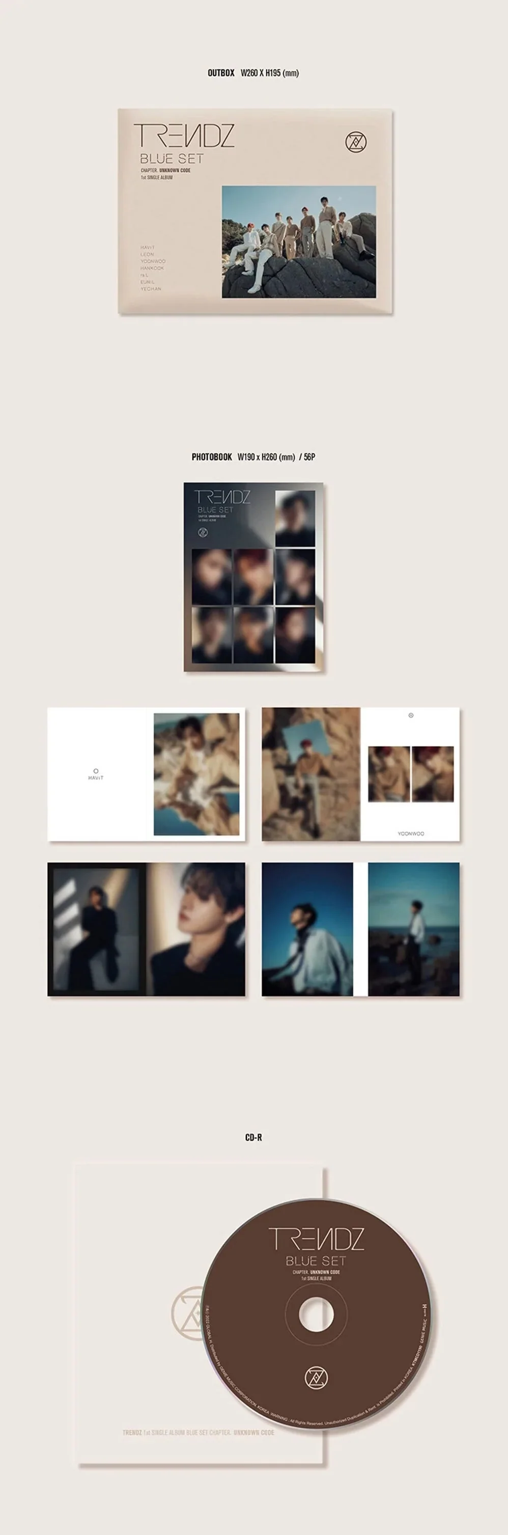 TRENDZ - BLUE SET CHAPTER UNKNOWN CODE (1ST SINGLE ALBUM) - Image 3