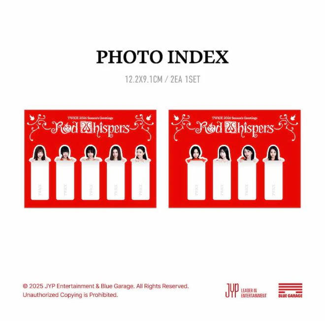 TWICE - 2026 SEASON'S GREETINGS (RED WHISPERS) + FANS SHOP Photocard Set - Image 11