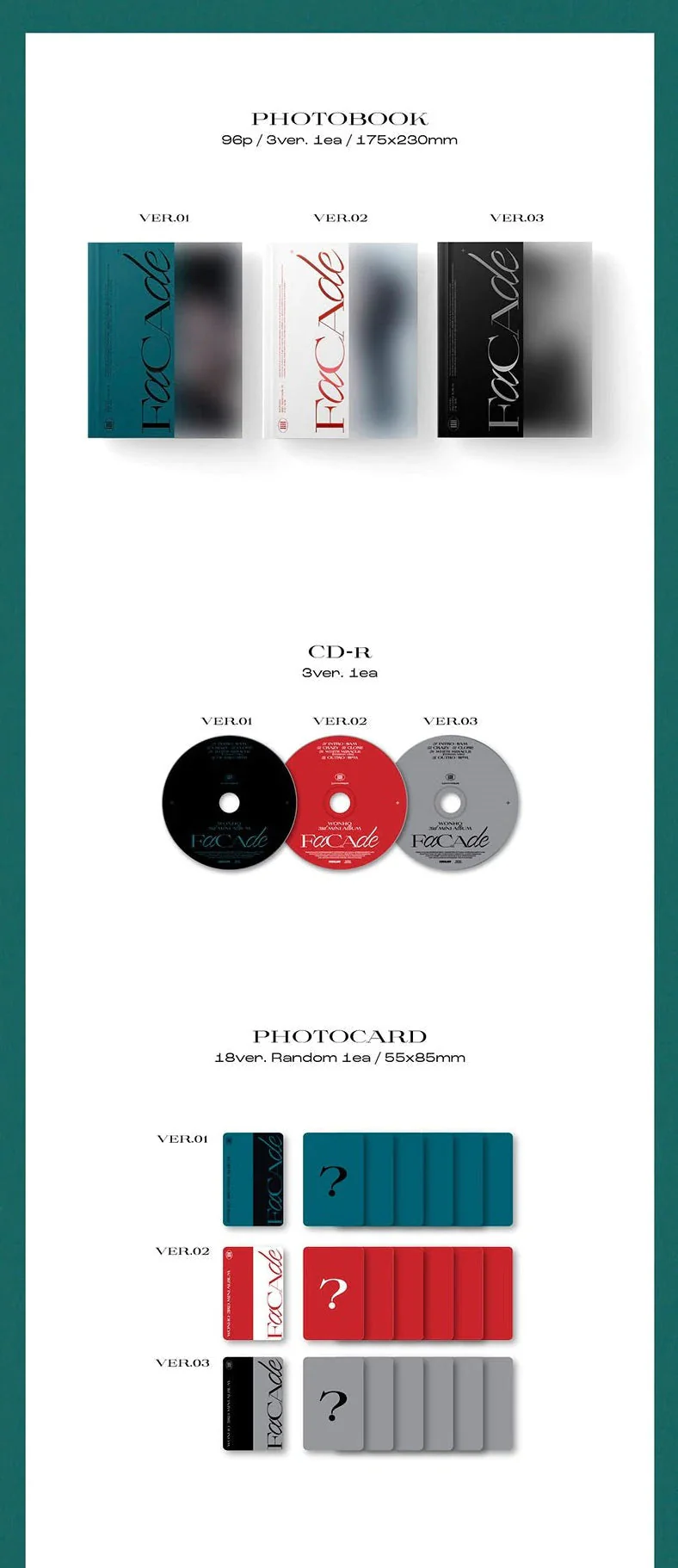WONHO - [FACADE] 3RD MINI ALBUM - Image 3