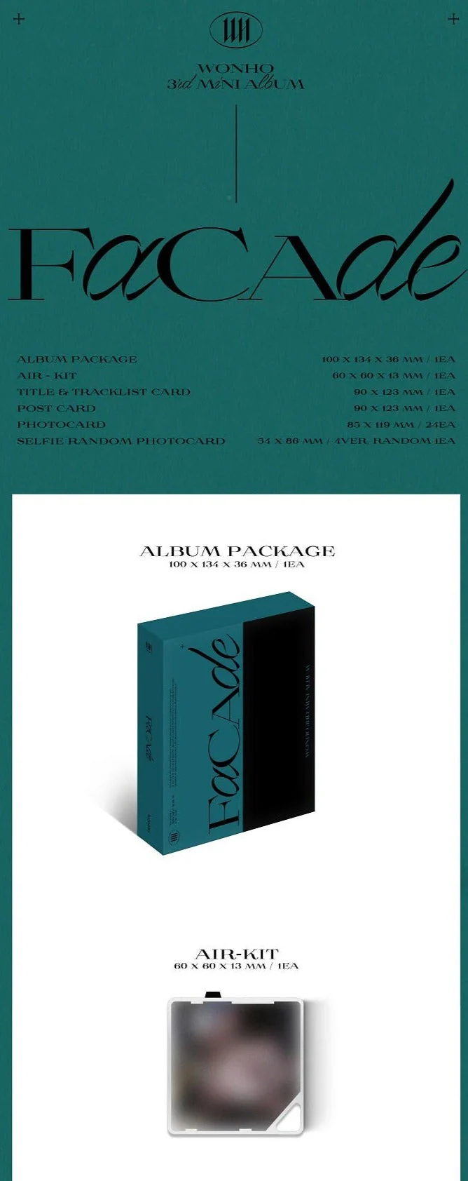 WONHO Mini Album Vol. 3 - FACADE (Kit Album) - Image 2