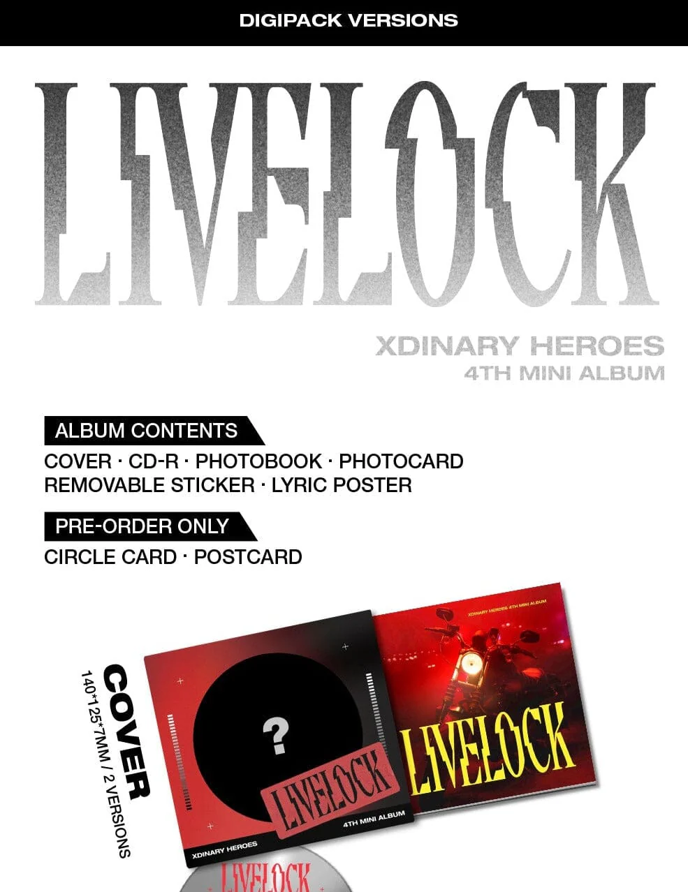 XDINARY HEROES – LIVELOCK (4TH MINI ALBUM) DIGIPACK VER. - Image 2