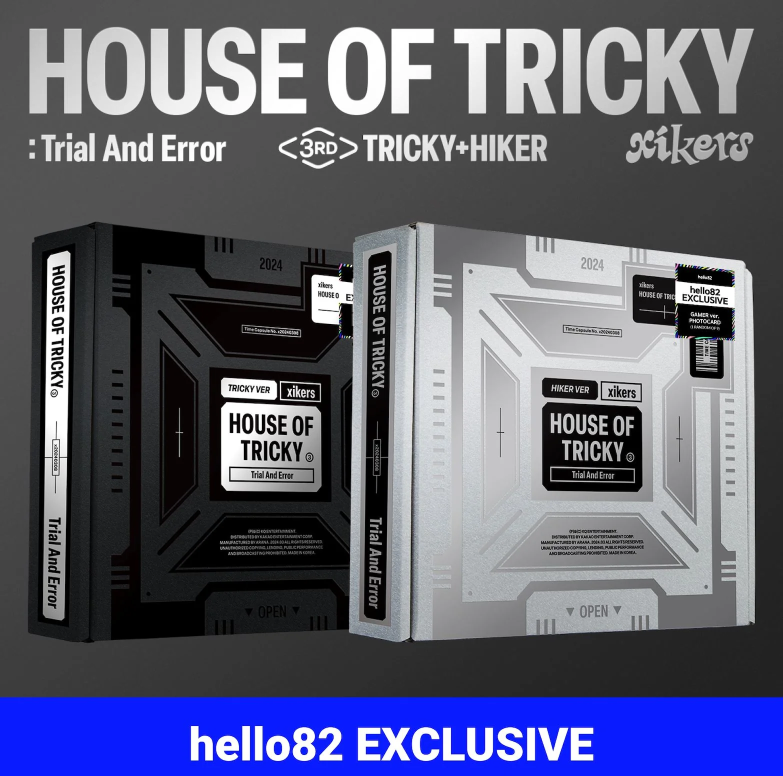 XIKERS - HOUSE OF TRICKY : TRIAL AND ERROR (3RD MINI ALBUM) + hello82 Photocard