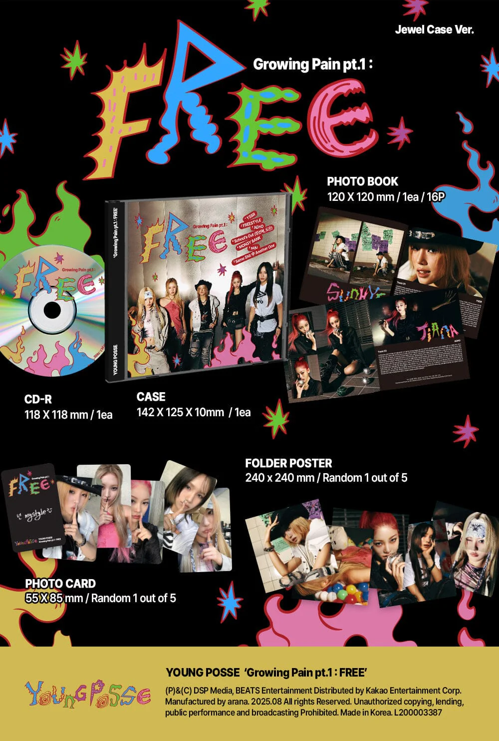 YOUNG POSSE - GROWING PAIN PT.1 : FREE (JEWEL CASE VER.) - Image 2