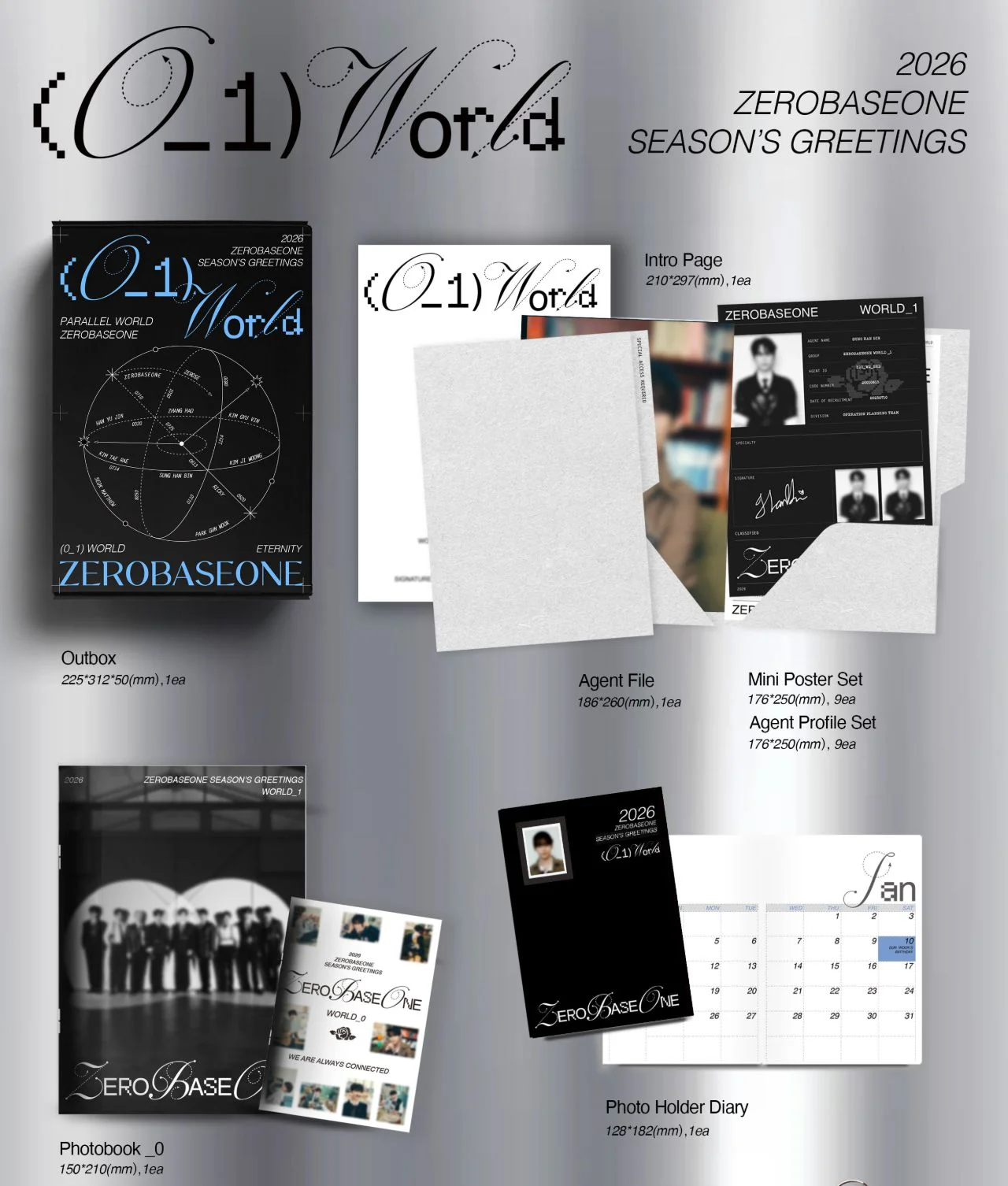ZB1 - 2026 SEASON'S GREETINGS ((0_1) WORLD) + Apple Music Photocard Set - Image 2