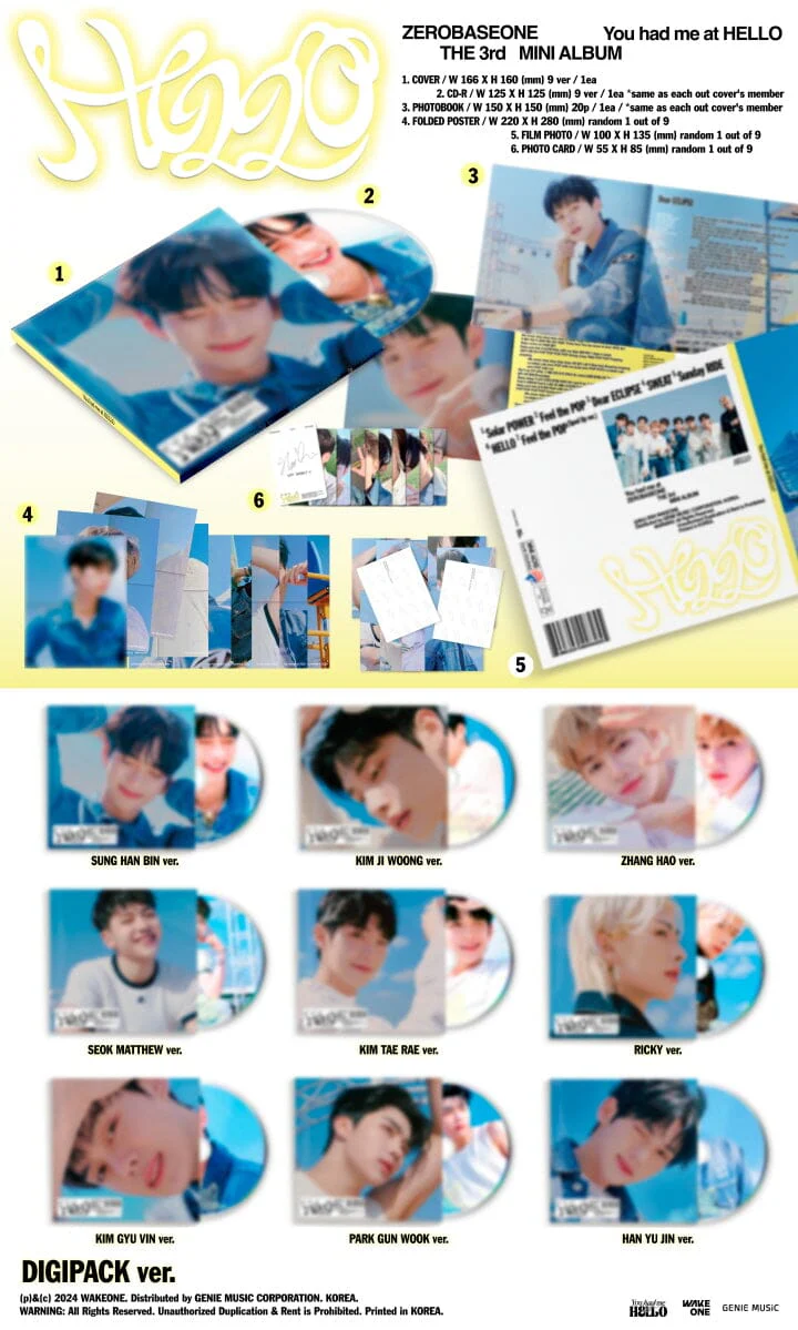 ZB1 - YOU HAD ME AT HELLO (THE 3RD MINI ALBUM) DIGIPACK VER. - Image 2